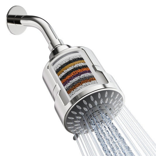 Water Softening 15 Stage Filtering Shower Head with 5 Settings