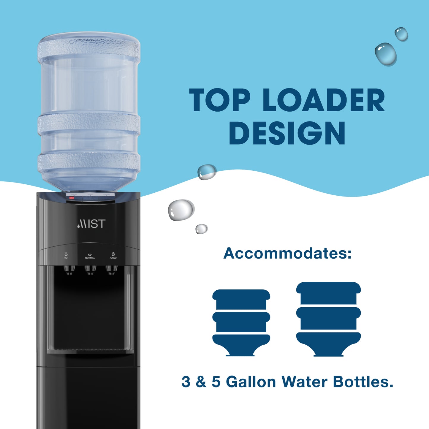 Bottled Water Hot/Cold Cooler Black