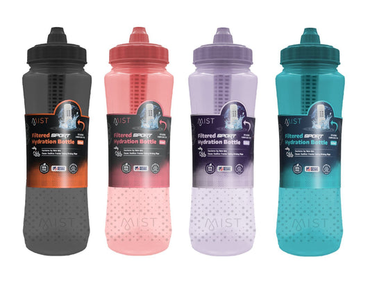 Filtered Sports Water Bottle With Leak Proof One Way Valve